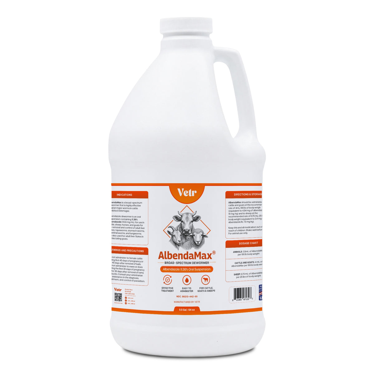 AlbendaMax 11.36% Albendazole Oral Liquid for Horses, Cattle & Sheep