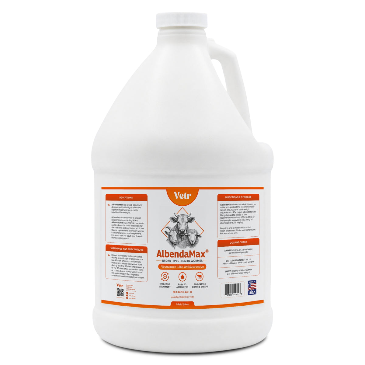 AlbendaMax 11.36% Albendazole Oral Liquid for Horses, Cattle & Sheep