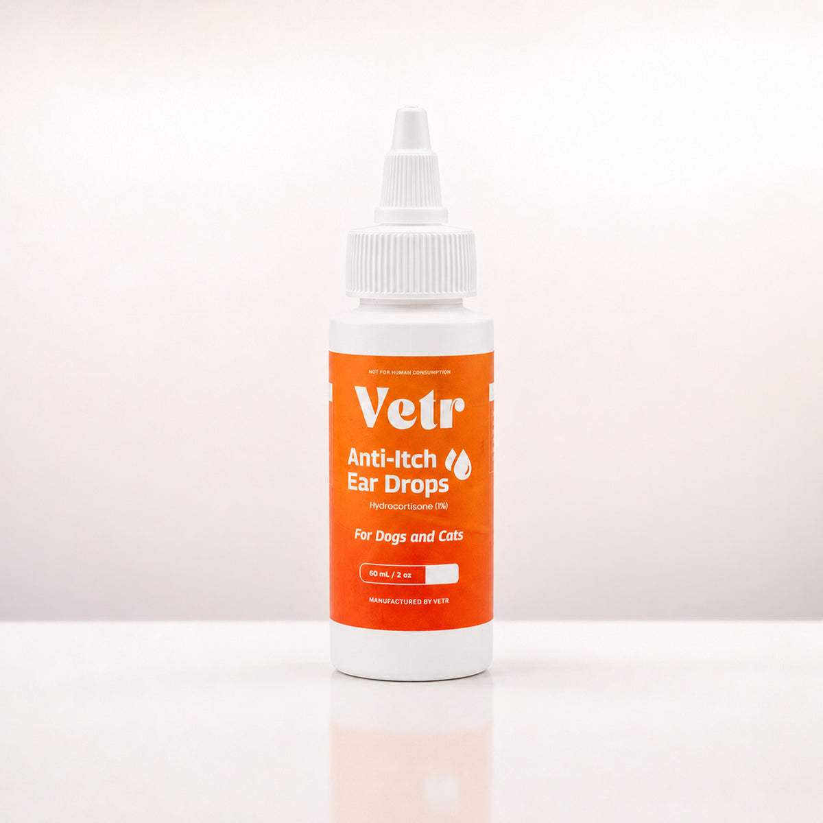 Vetr Anti-Itch Ear Drops with 1% Hydrocortisone for Dogs & Cats, 60 mL