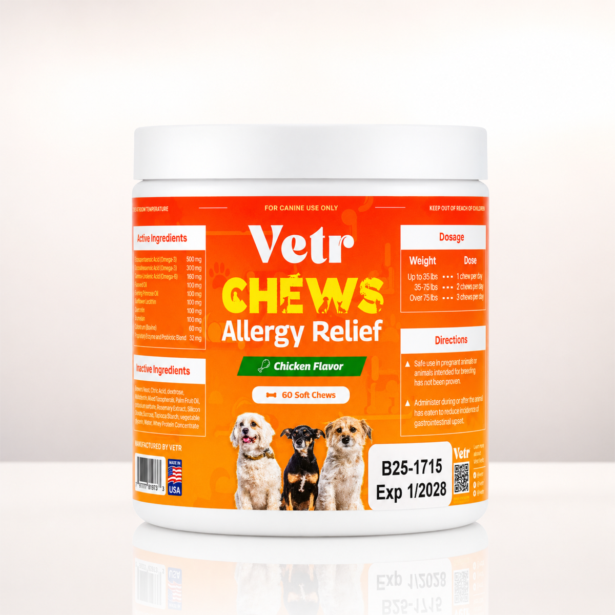 Vetr Soft Chews for Dogs (Probiotic, Hip & Joint, Multivitamin, Allergy Relief)