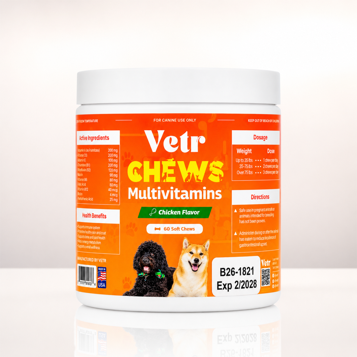 Vetr Soft Chews for Dogs (Probiotic, Hip & Joint, Multivitamin, Allergy Relief)