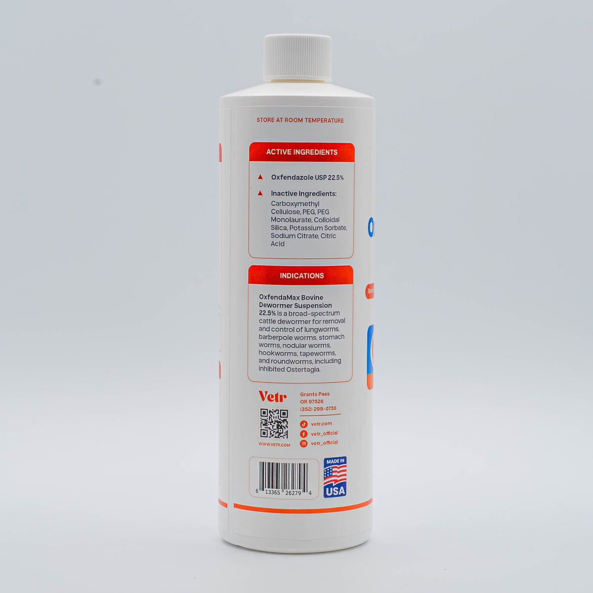OxfendaMax 22.5% Oxfendazole Oral Suspension Dewormer, 500mL / 16 fl oz
