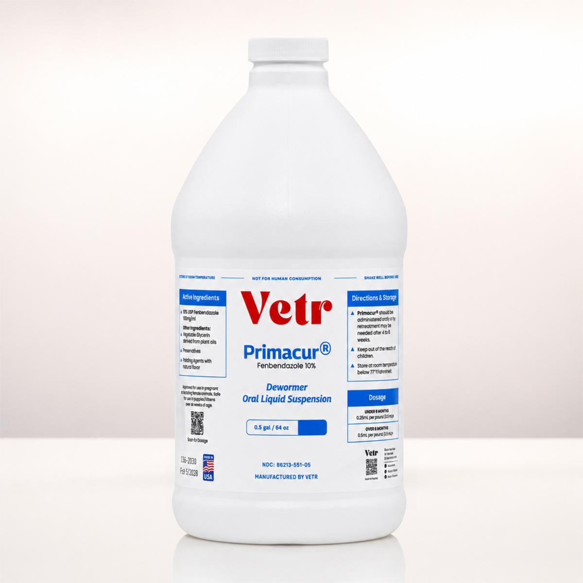 Primacur 10% Fenbendazole Oral Suspension for Dogs, Cats & Horses