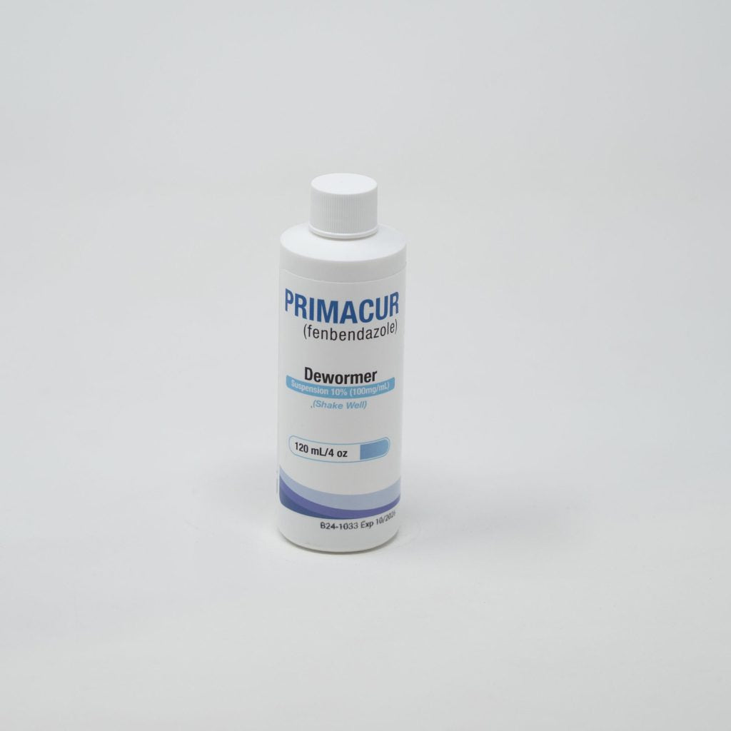 Primacur De-wormer Oral Liquid 10% for Dogs, Cats &amp; Horses (Fenben) 120ML (Flavored)